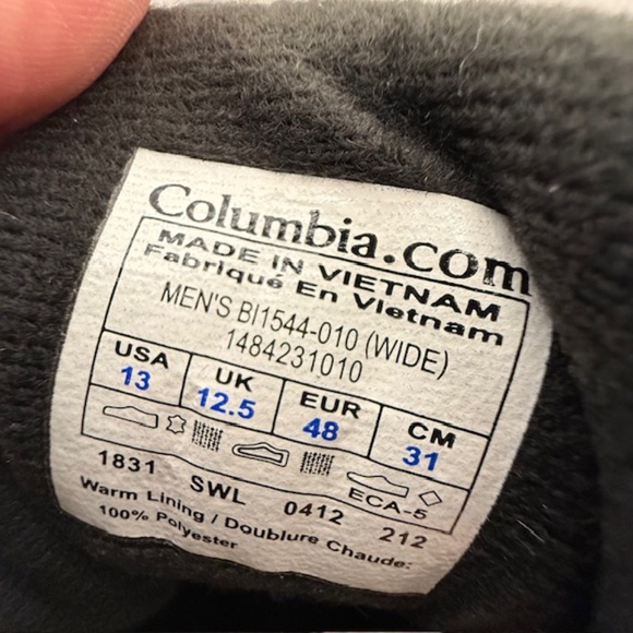 Sz13 WIDE Columbia Mens Black Bugaboots Snow/Work Waterproof Winter Boots BM1544 main image 9